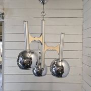 Vintage 3-light chrome metal chandelier