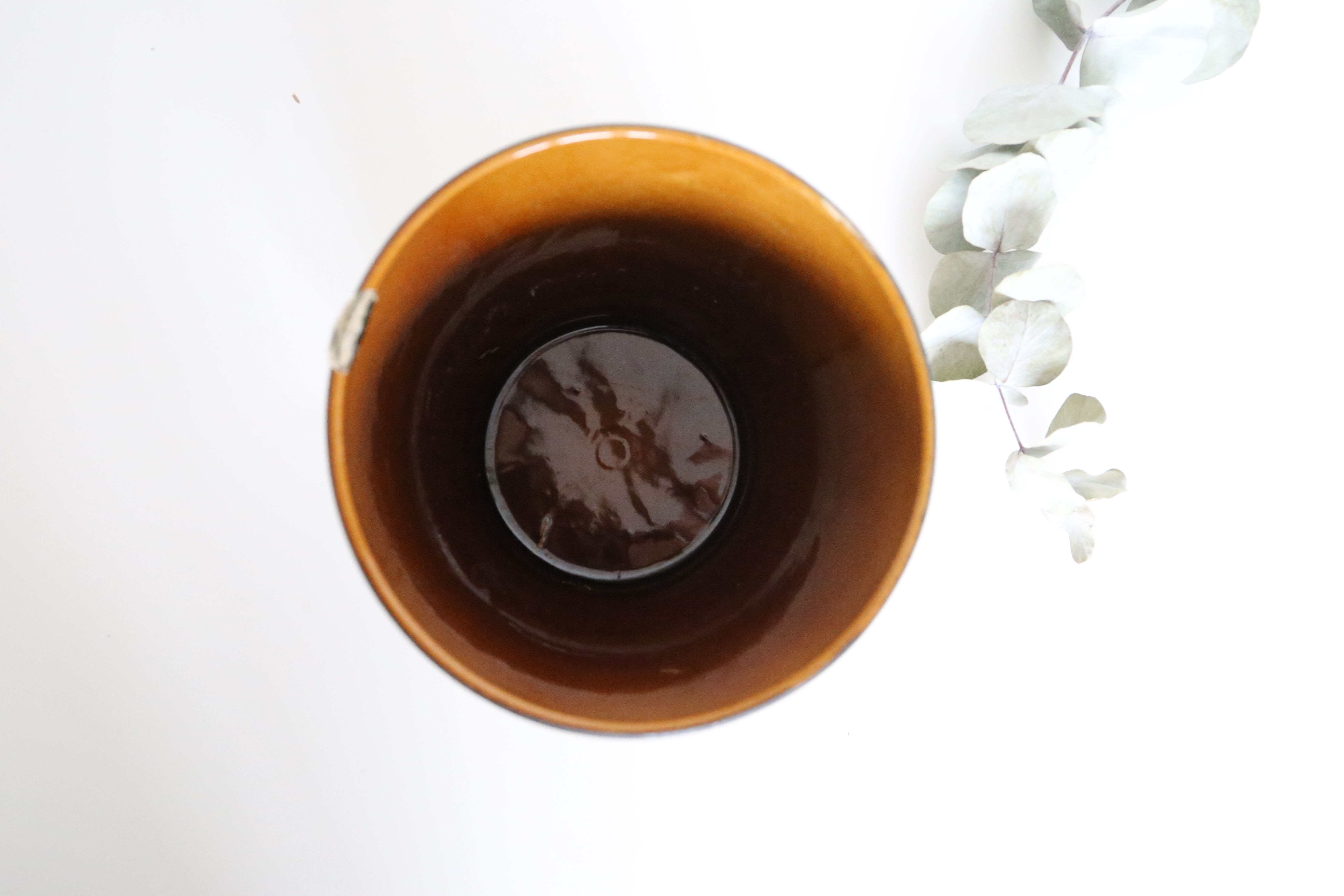 Antique ceramic pot cover, vintage