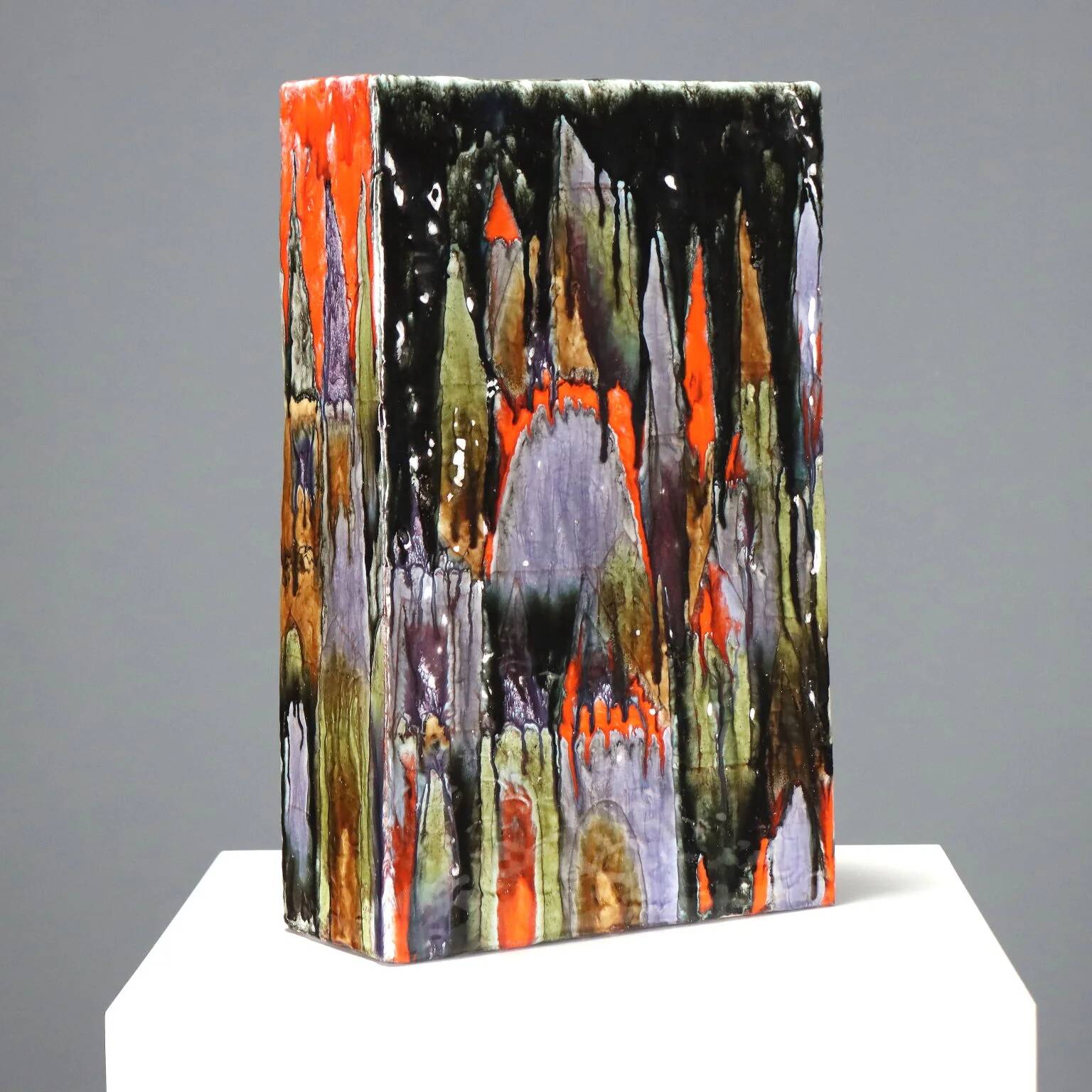 Vintage ceramic vase decorated by Elio Schiavon, Italy, 1960s.