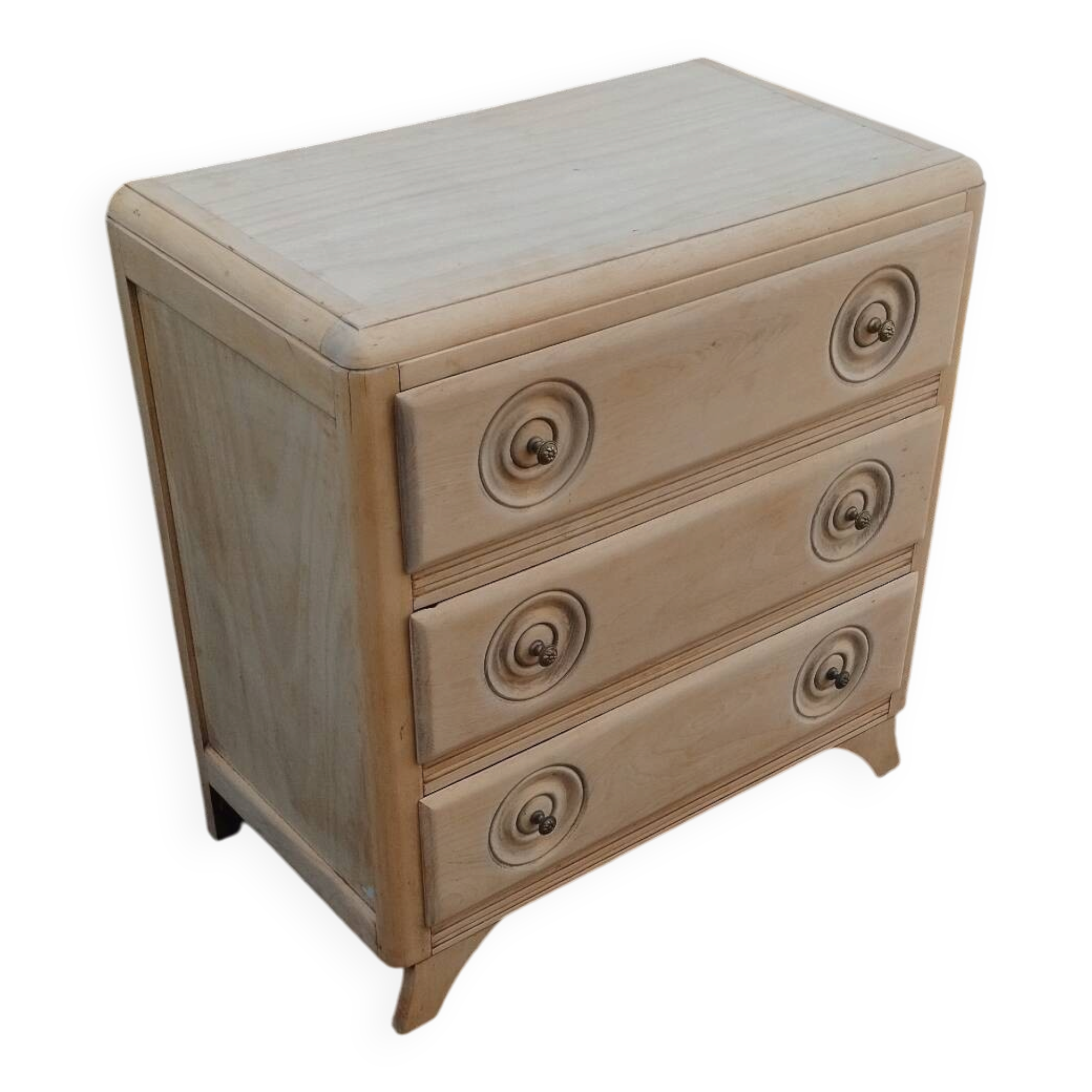 Vintage commode with tapered legs.
