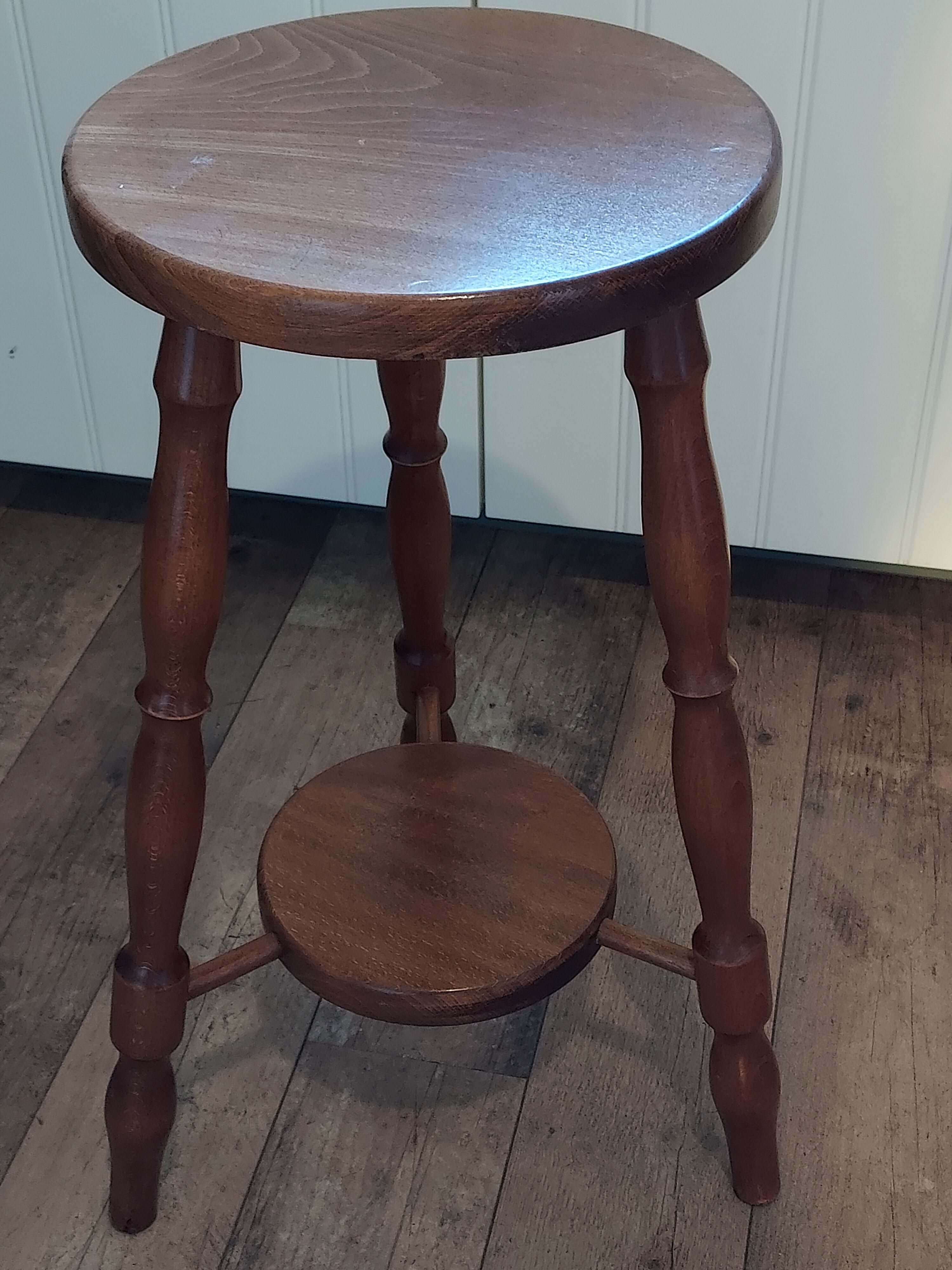 Stool wooden feet turned arts and crafts