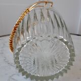Glass and golden glass bucket 70s