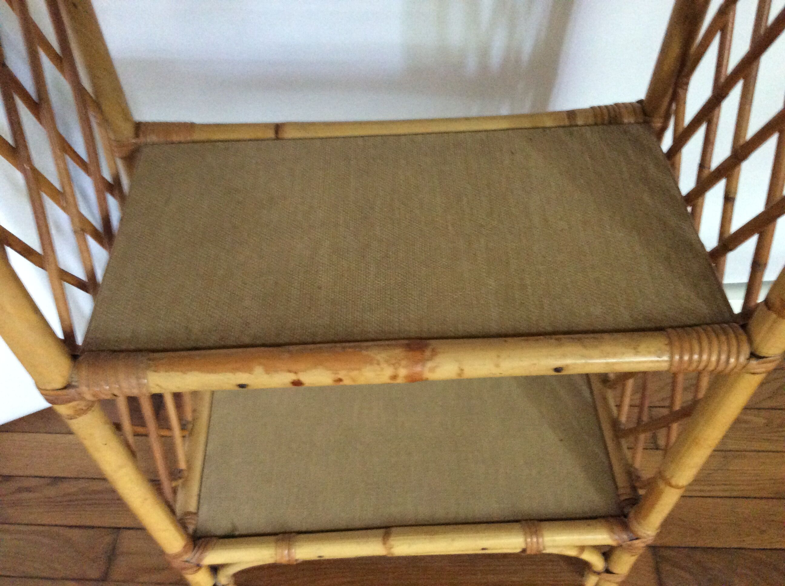 Vintage rattan shelf