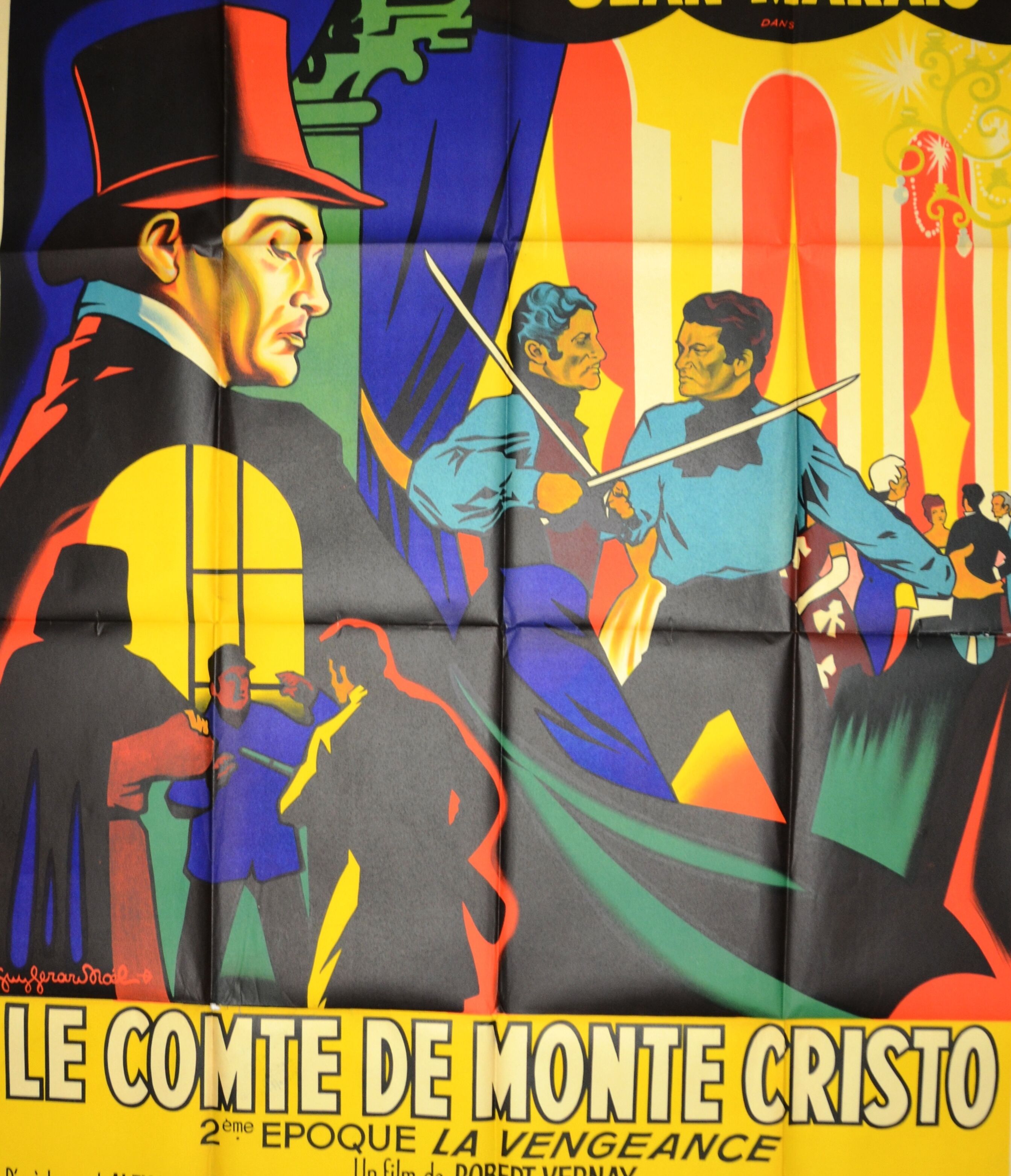 Original cinema poster "The Count of Monte Cristo " 1954 Jean Marais...