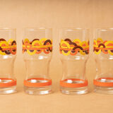 7 glasses orangeade orange pattern circles silkscreen prints vintage 1970