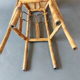 Vintage bamboo pedestal table.