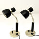 Black and classic pair of metal table lamps 1940s- Sweden