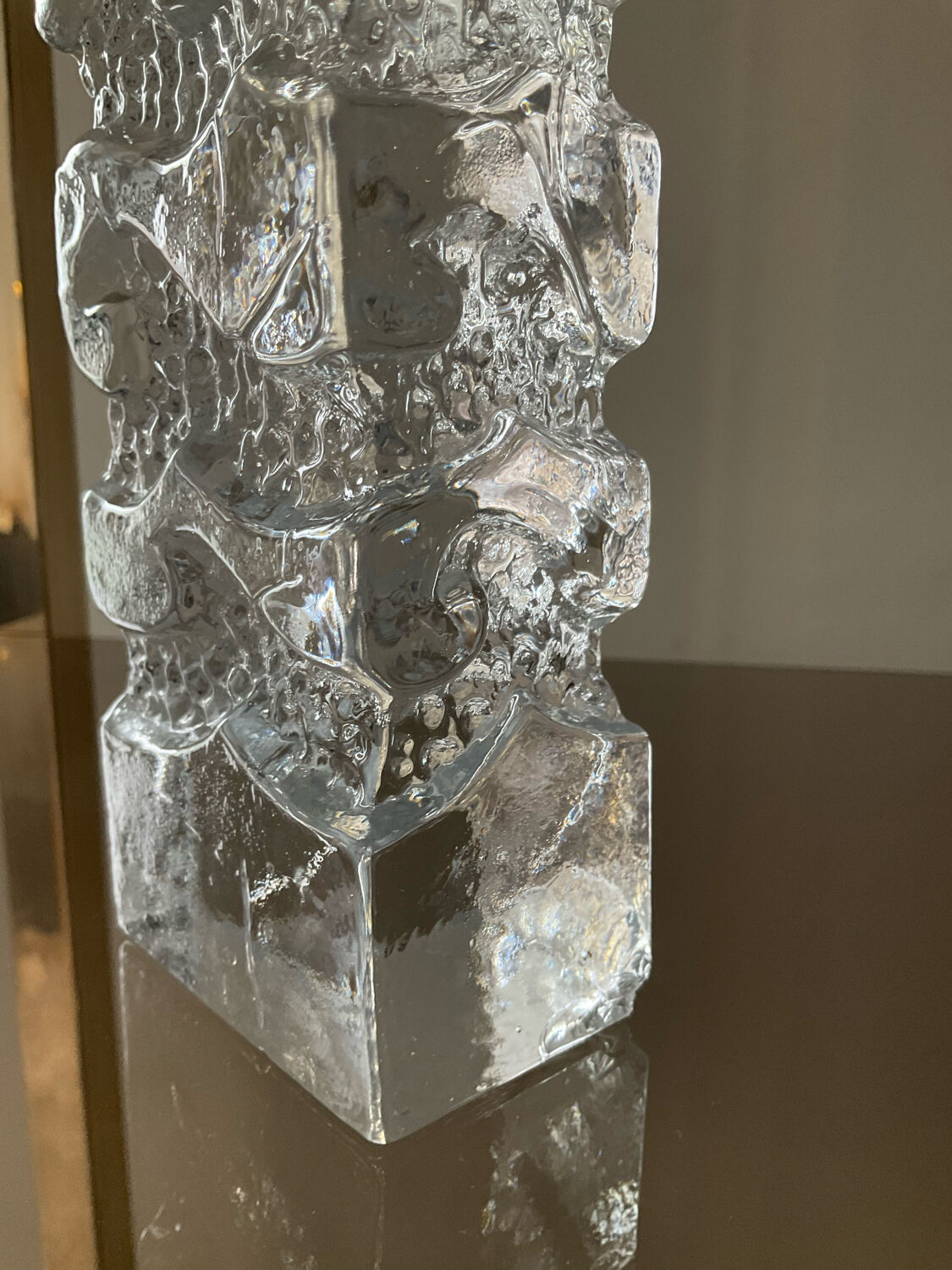 Vintage soliflore vase in molded glass