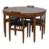 Mid-Century Teak Dining Table & Chairs by Hans Olsen for Frem Røjle, Denmark, 1960s, Set of 5