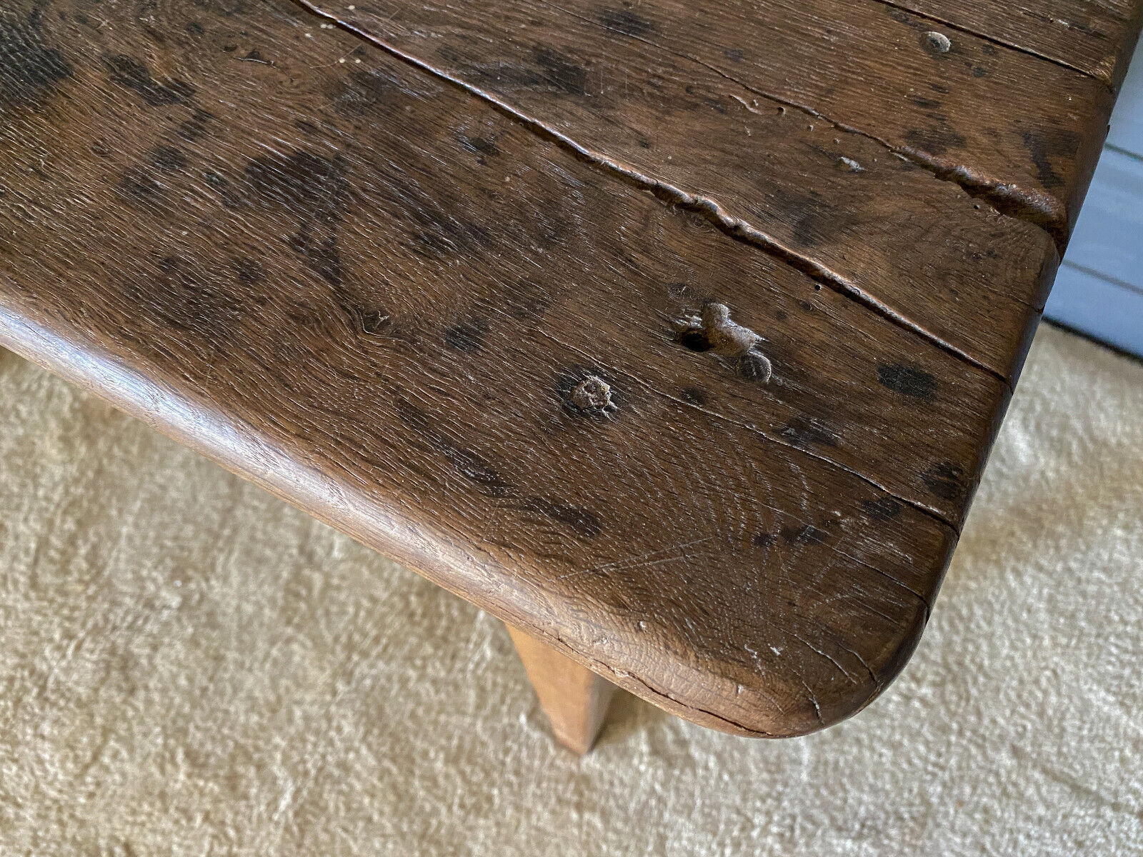 Oak farmhouse table Late nineteenth original patina