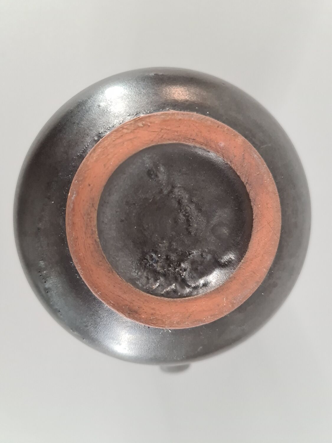 Modernist pitcher in black ceramic 50s