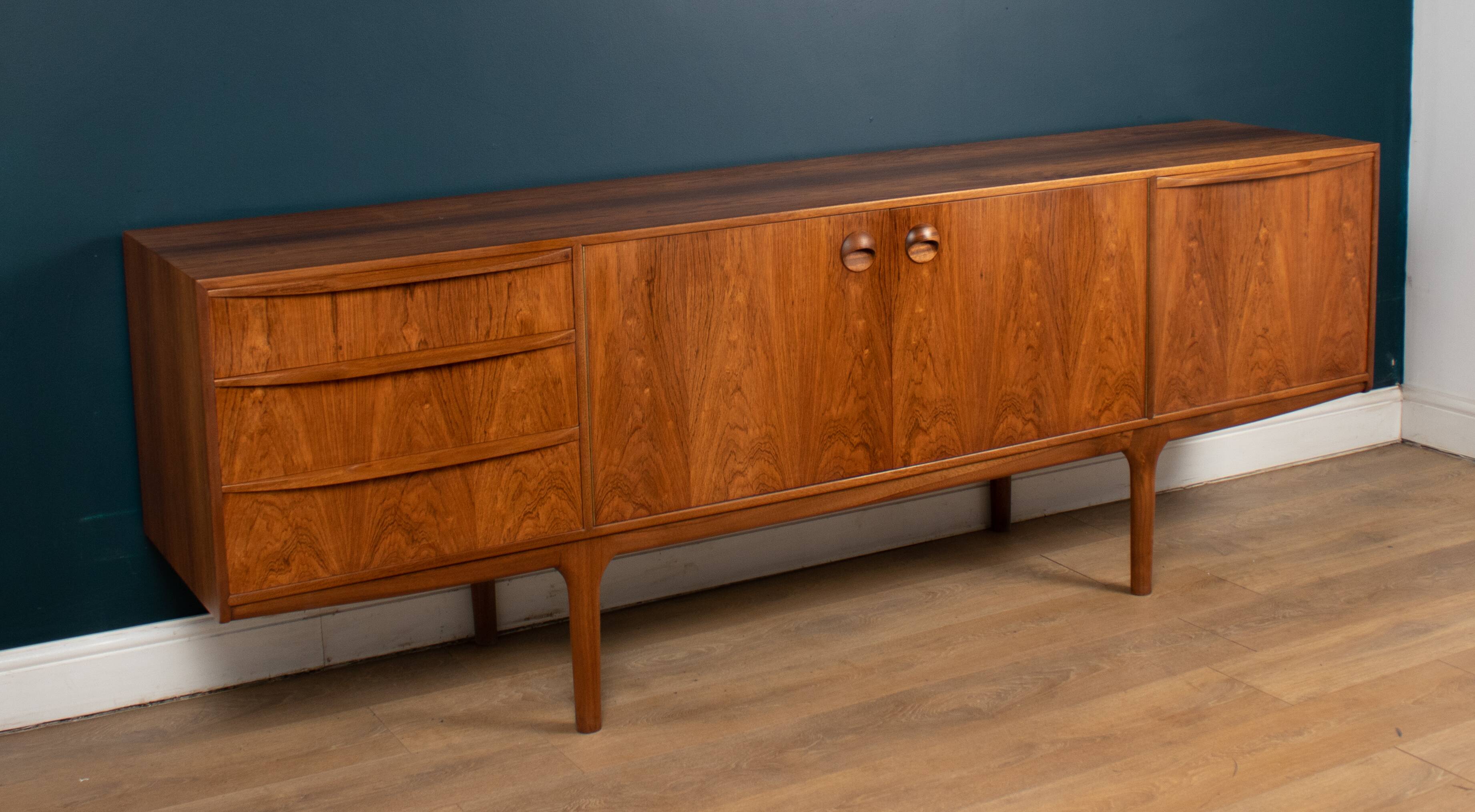 Retro 1960s restored long rosewood mcintosh torpedo sideboard