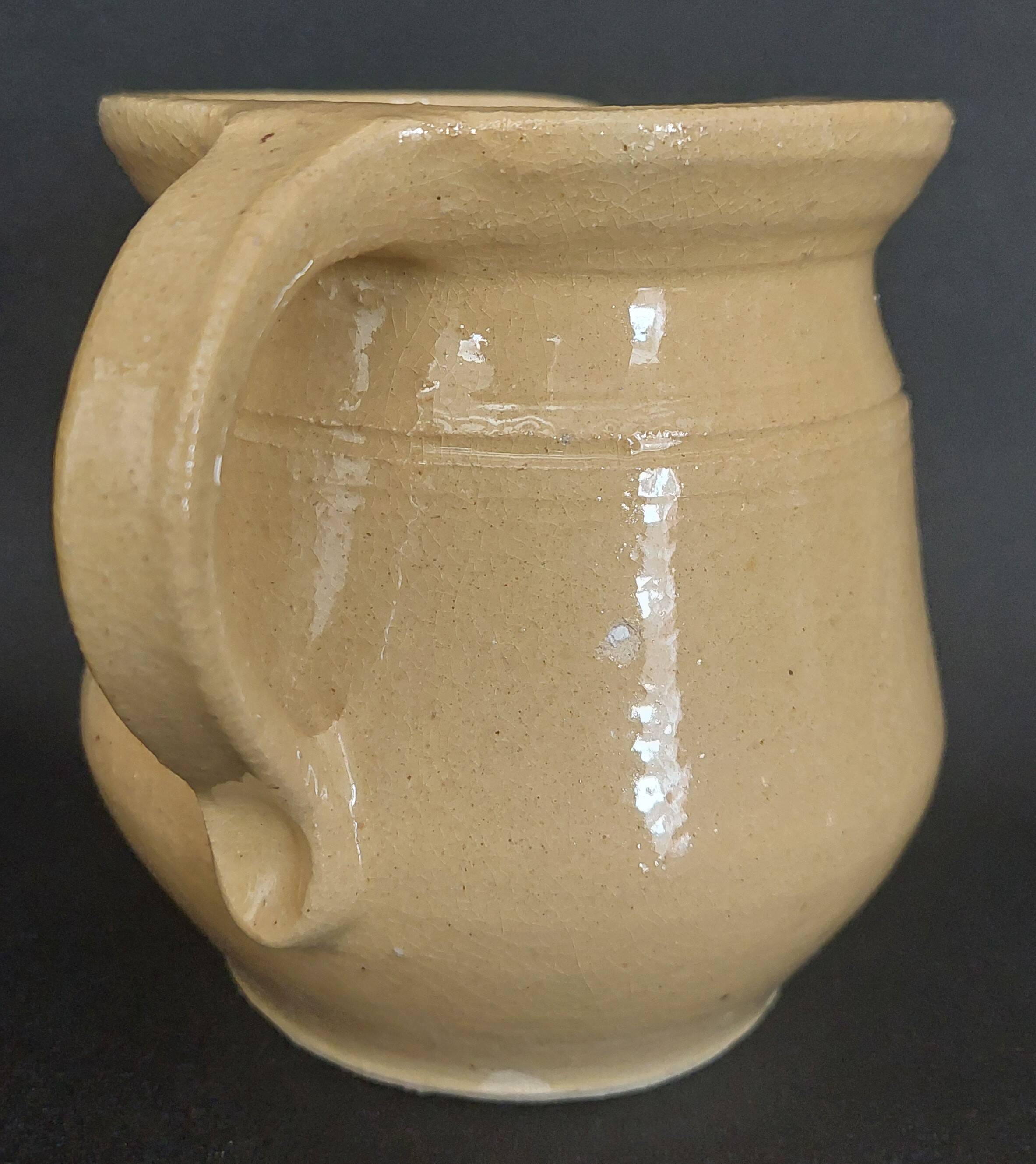 Alsatian glazed terracotta pitcher from Soufflenheim, early 20th century