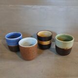 4 tasses à café en grès