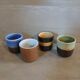 4 stoneware coffee cups