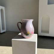 Vintage purple carafe with field flower patterns H:20cm