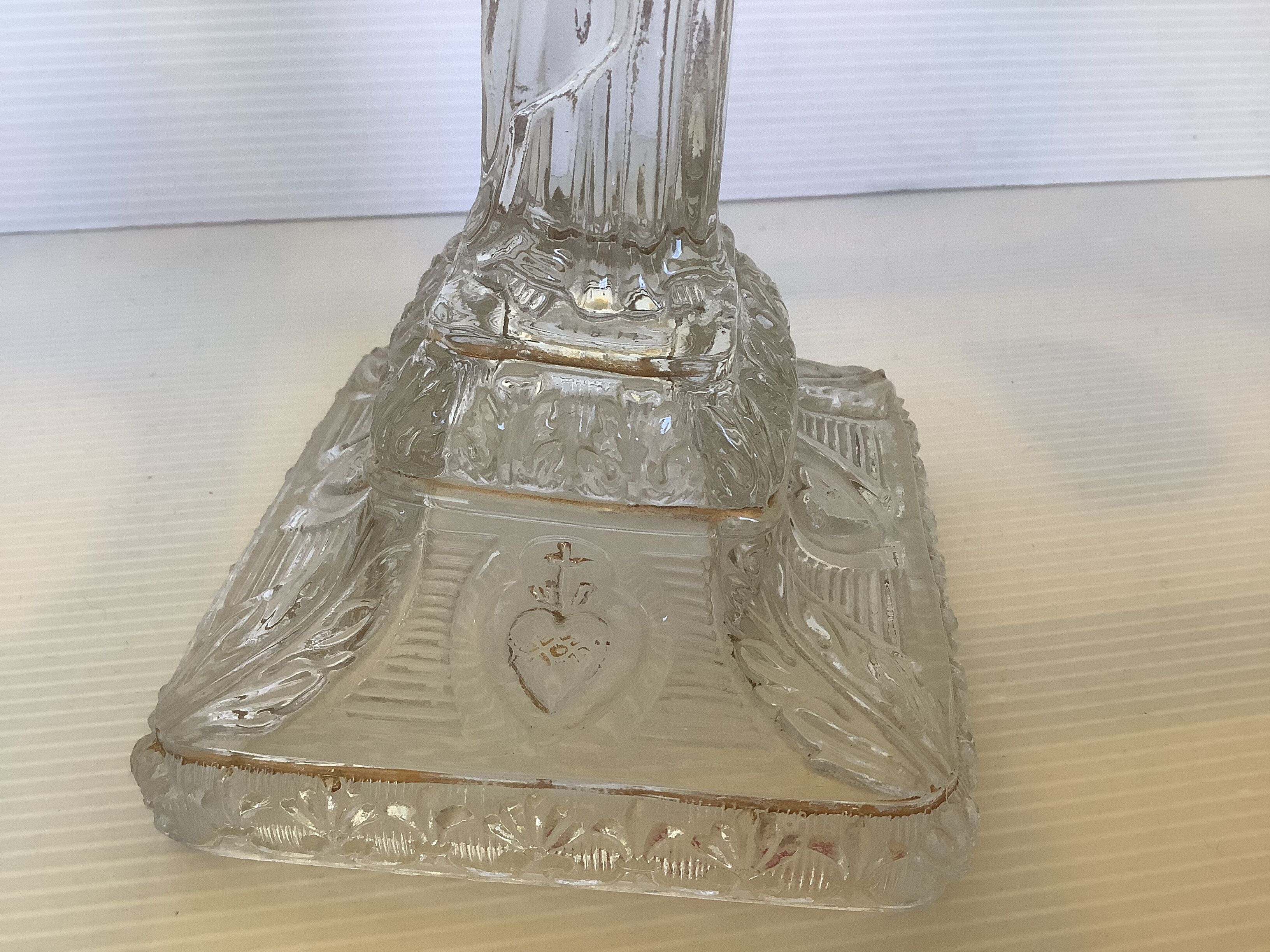 Antique moulded glass candlestick