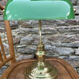 Notary lamp, banker in green opaline