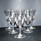 Meisenthal, series of 6 carved glasses