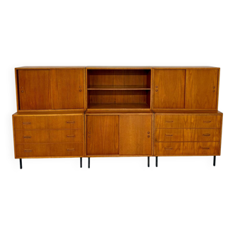 Ancien meuble enfilade  modulable chêne design  des années 50 vintage