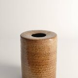 Scandinavian Modern Brown Cylindrical Vase, Jerk Werkmäster, Nittsjö Sweden 1960