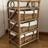 Bamboo and rattan drawer cabinet