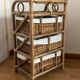 Bamboo and rattan drawer cabinet