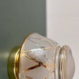 Vintage Art Deco white and gold glass globe wall/ceiling light.