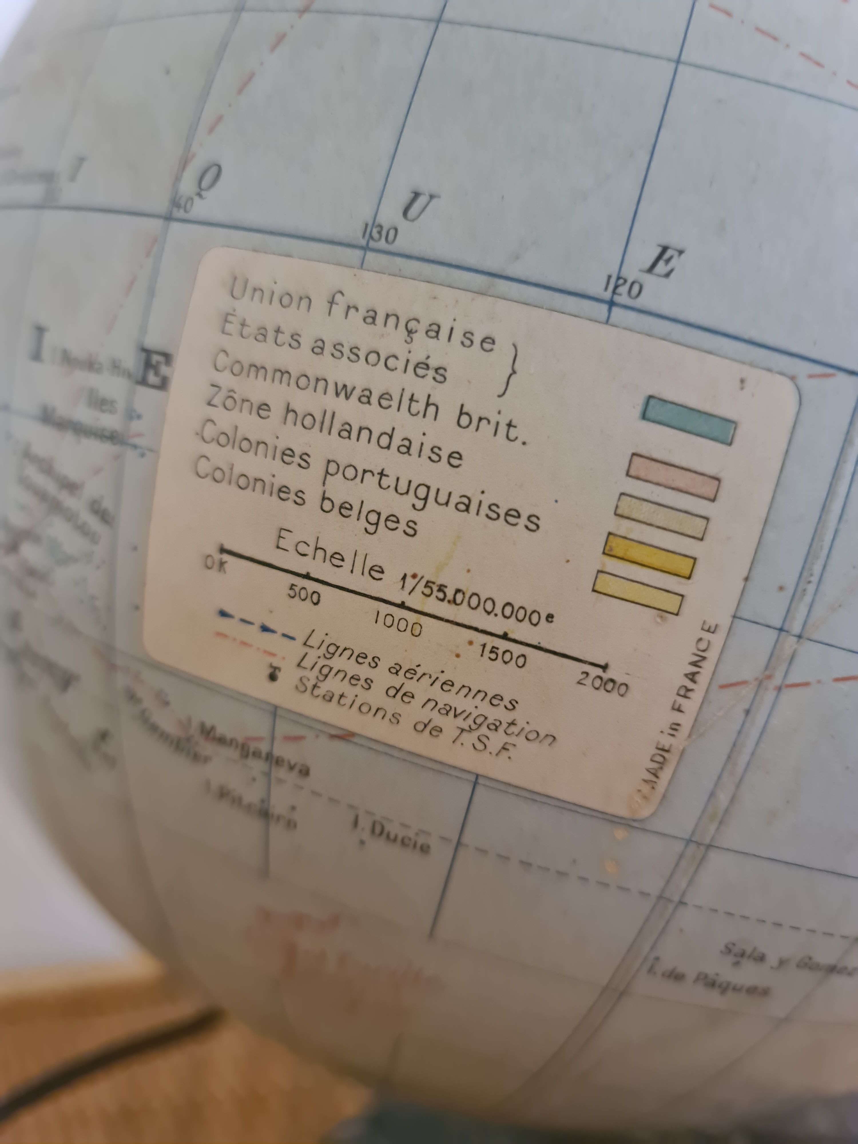 Vintage Globe Taride Marble and Glass