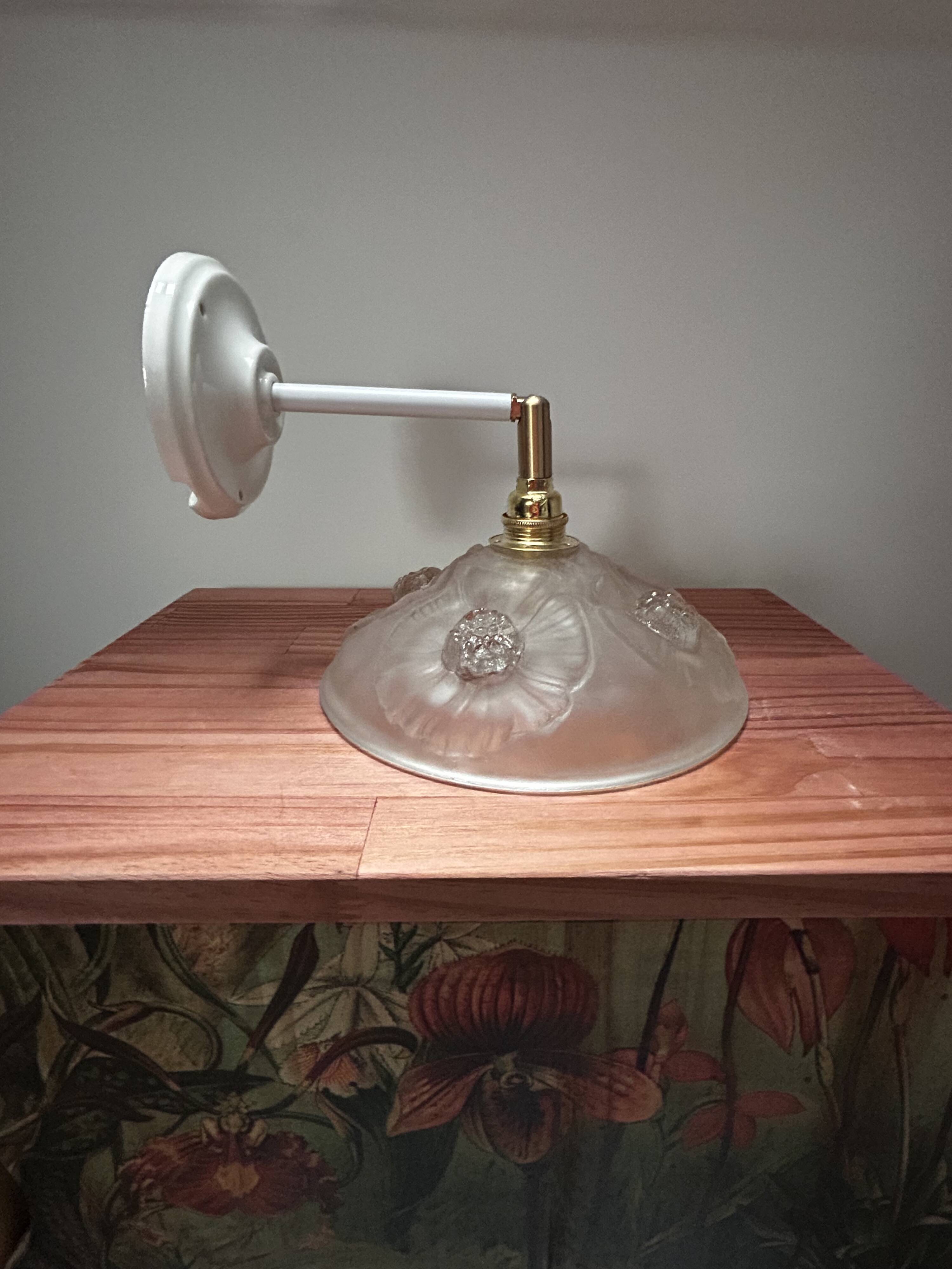Art Deco Flower Globe Tilting Wall Light