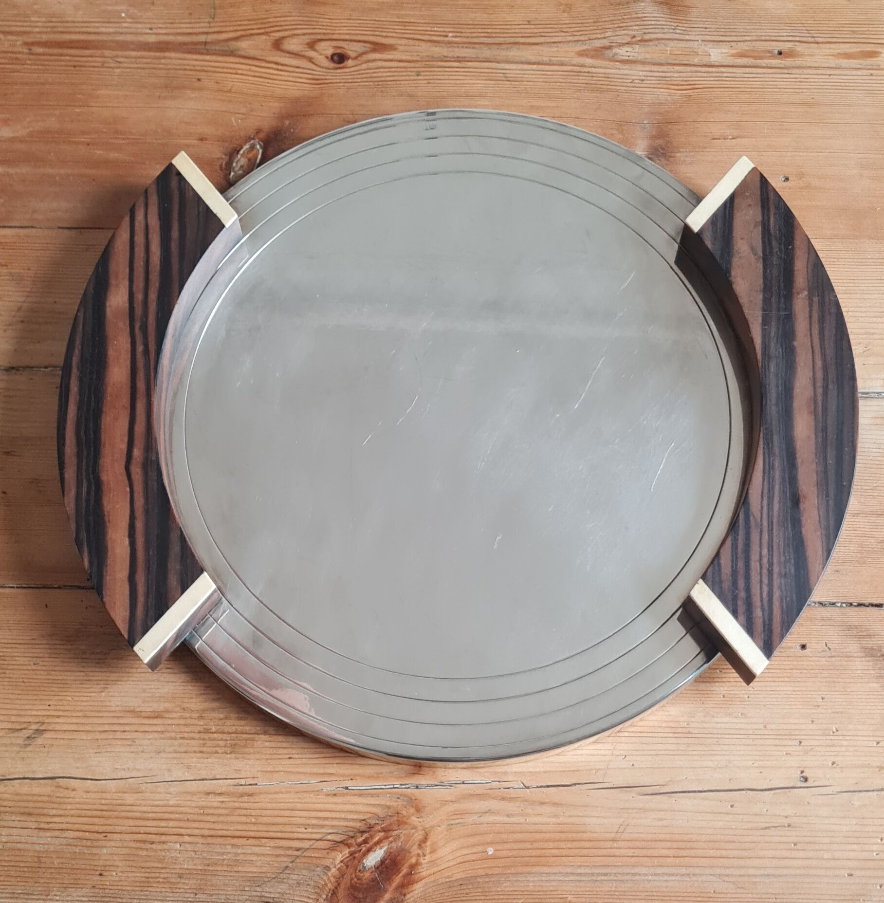 Plateau art déco en métal argenté