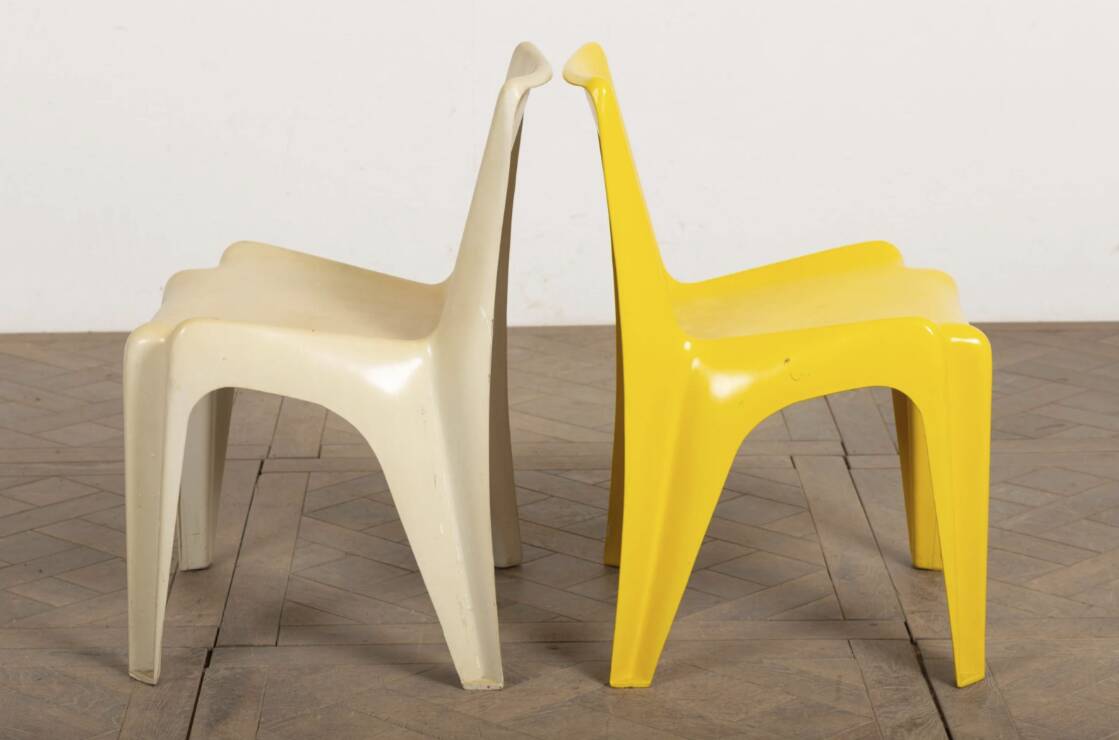 Deux chaises cantilever modèle BA1171, Helmut BATZNER