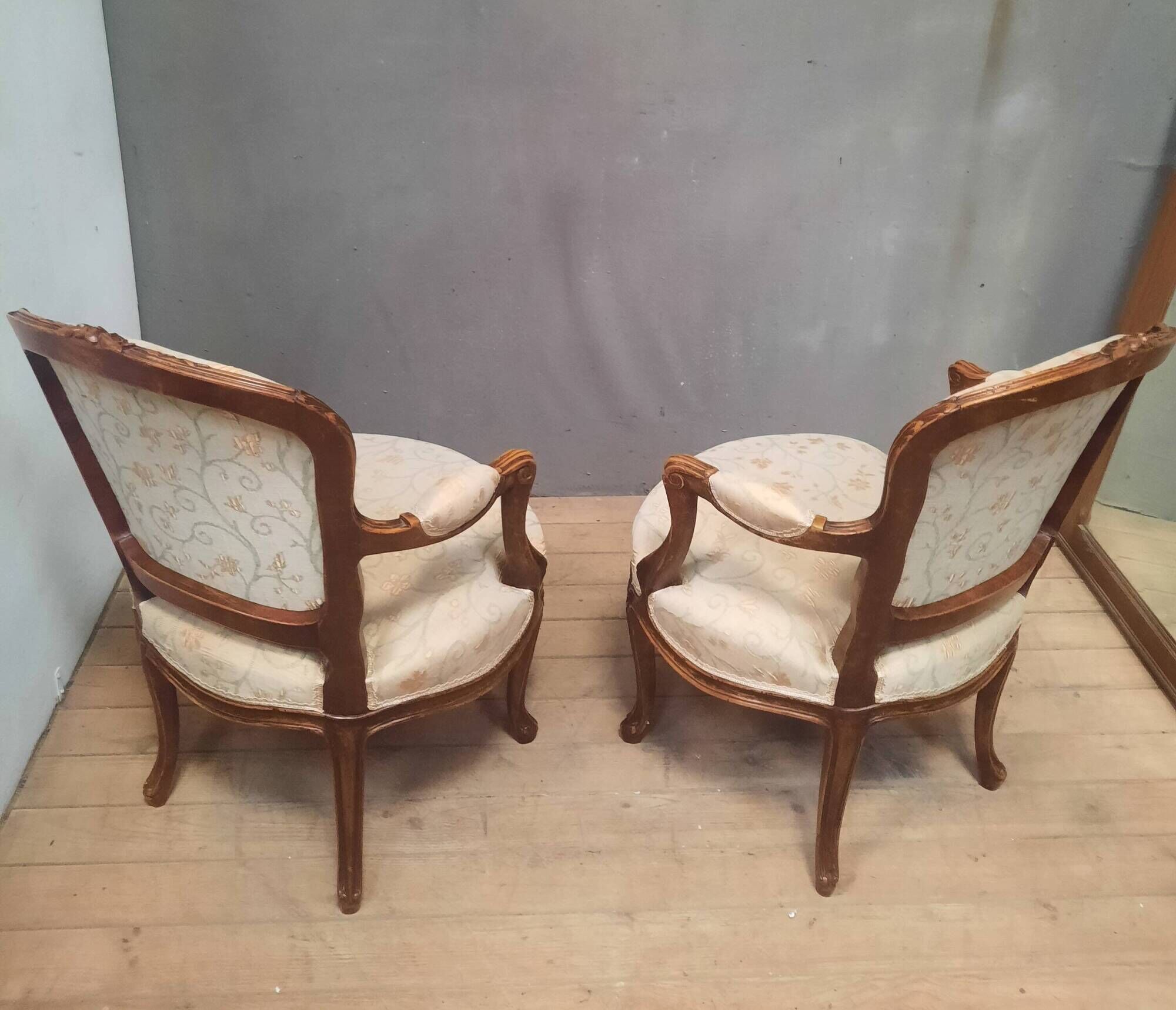 Pair of Louis XVI style armchairs