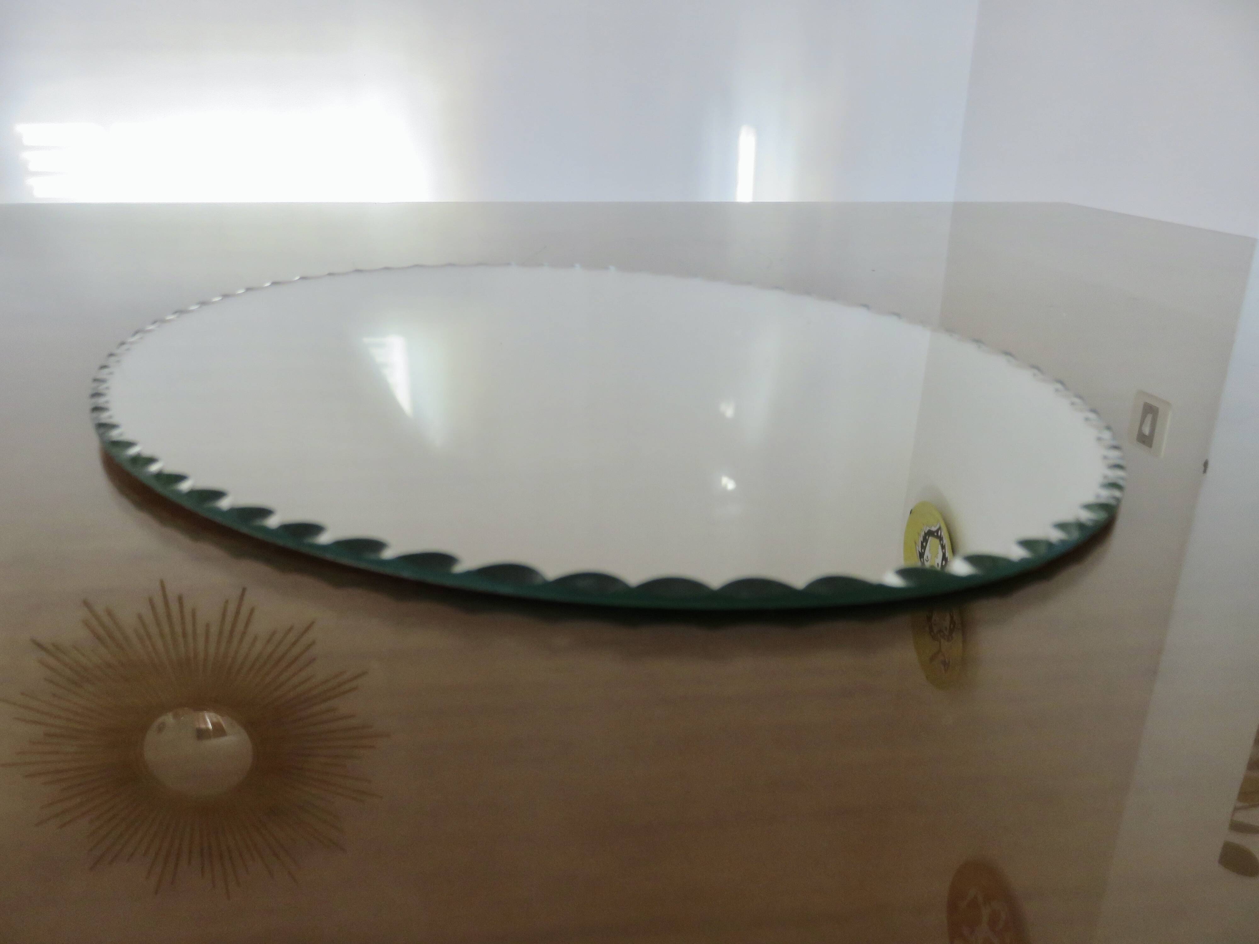 Old oval mirror, beveled, art deco, to put down, 40s 50s