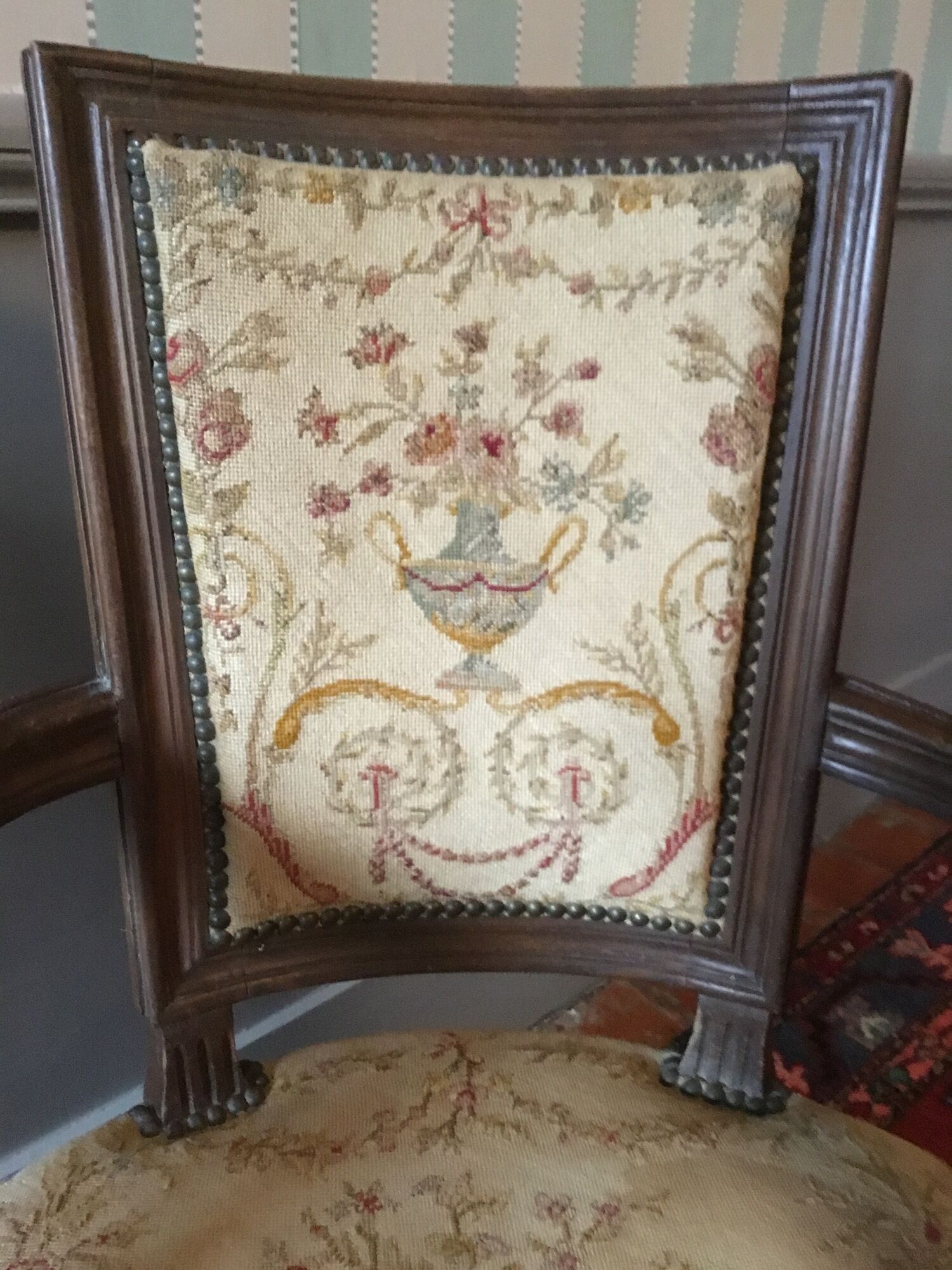 Pair of convertible armchairs Louis XVI, XIXth century style