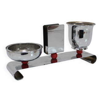 Bauhaus Art Deco Chrome Smoking Set, 1930s