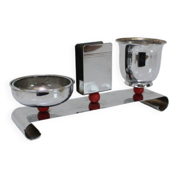 Bauhaus Art Deco Chrome Smoking Set, 1930s