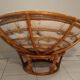 Fauteuil pivotant en rotin et coussin lin