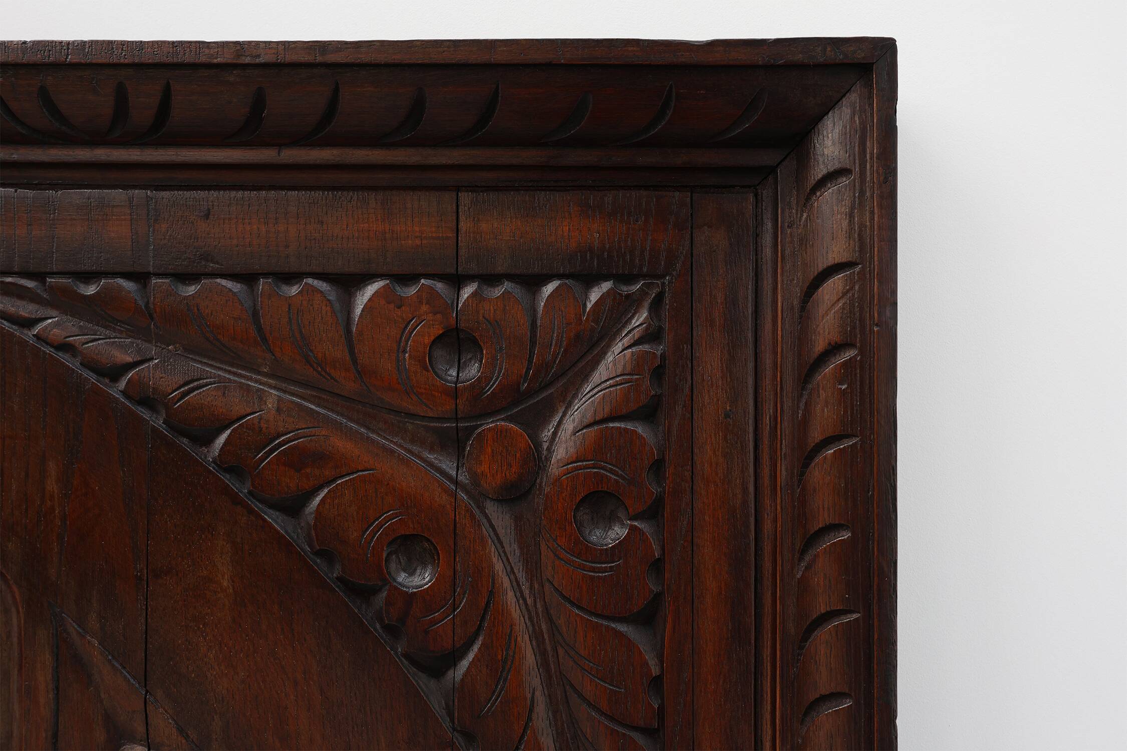 Large Carved Portuguese Oak Wall Panels, 1850s, Set of 2
