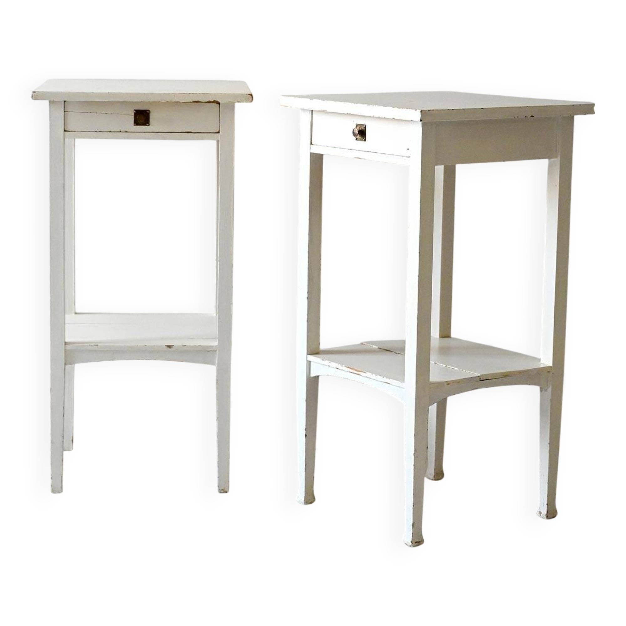 Pair of mid-century Scandinavian white-painted nightstands