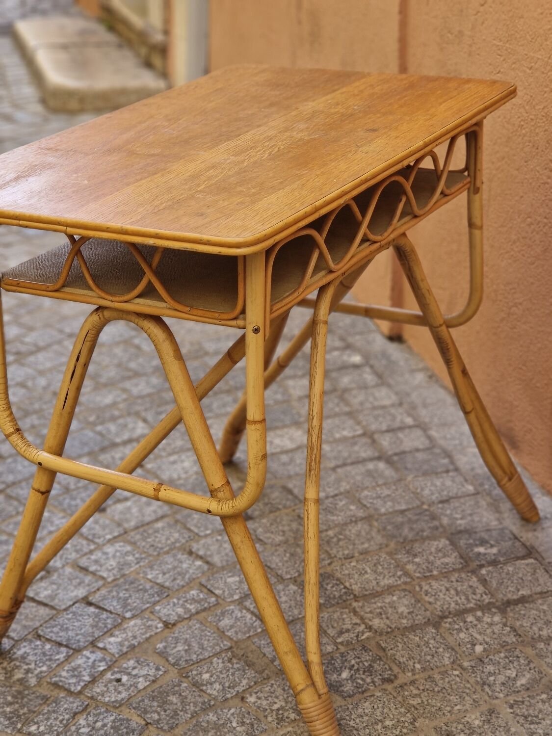 Vintage rattan desk