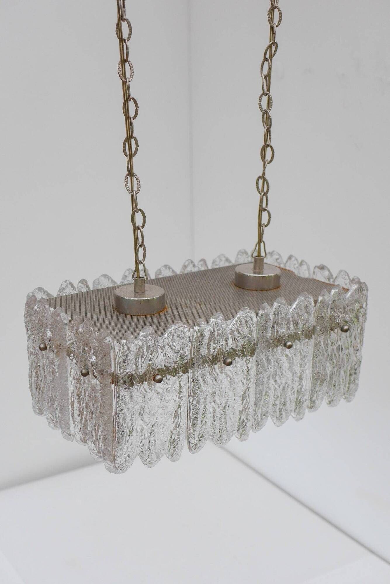 Lustre en cristal "Carl Fagerlund" d'Orrefors, Suède