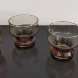 4 vintage 70s smoked glasses