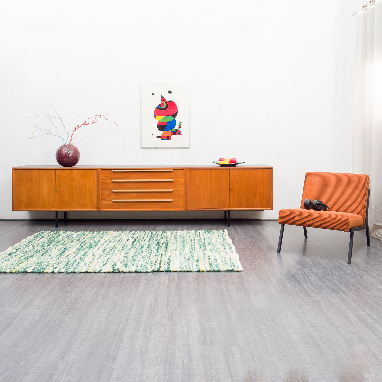 Enfilade 60s, teak, restored, 300cm