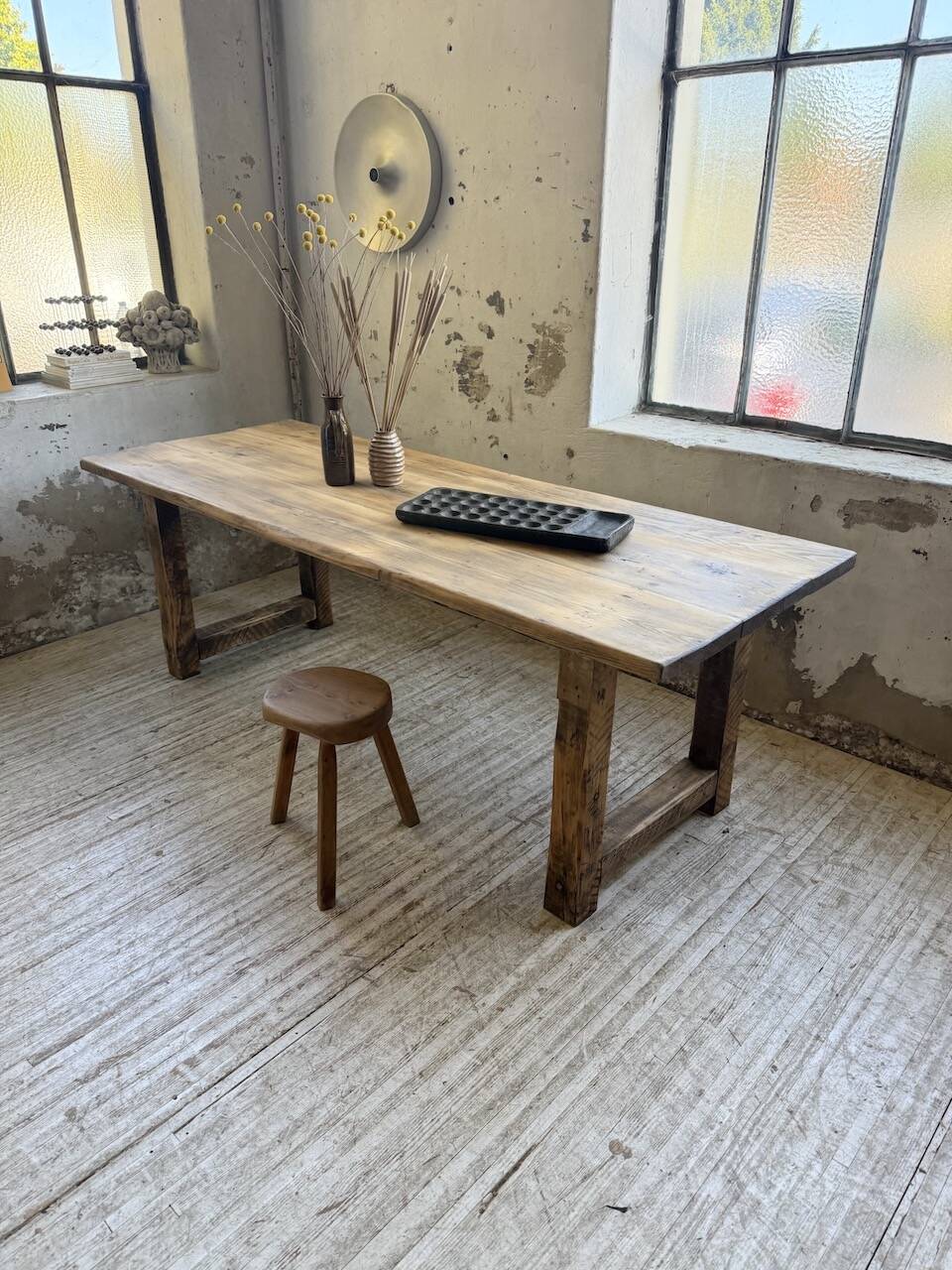 1950s pine farmhouse table 220cm