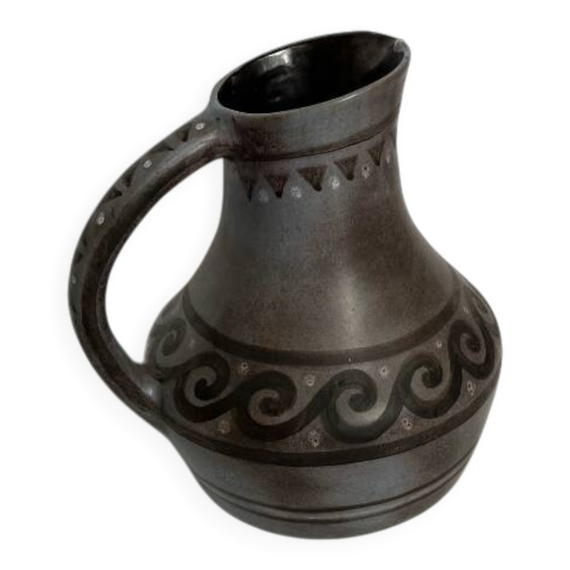 Large ceramic pitcher jug Marie-Madeleine Madeline jolly