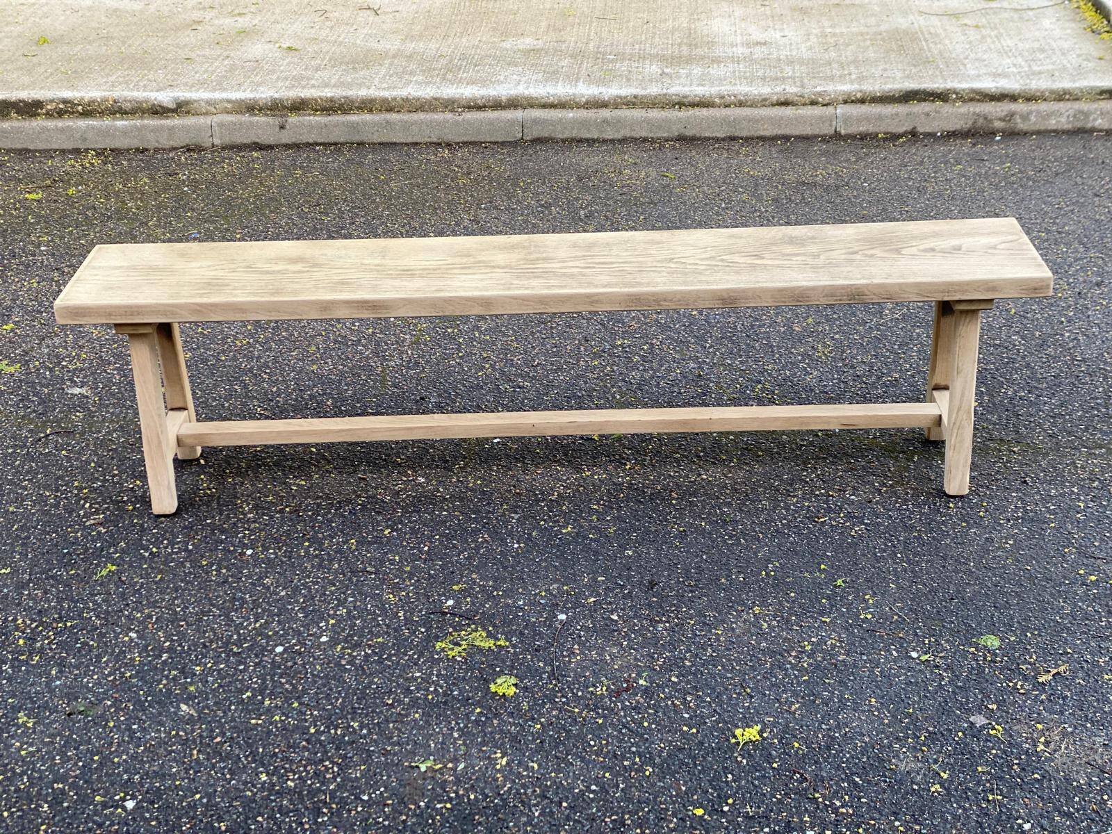 Renovated oak farm bench from the 20th century, 180cm.