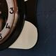 Vintage formica clock rectangular silent wall pendulum "Carrez black white"