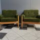 Set of 2 green relax chairs 1960s