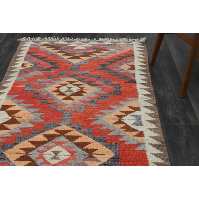 1970s Vintage Turkish Oushak Handmade Wool Cotton Pink Runner Rug 102x335